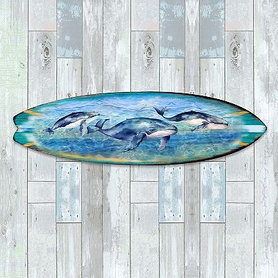 48" X 14" Surfboard Coastal Wall Art By G. Debrekht