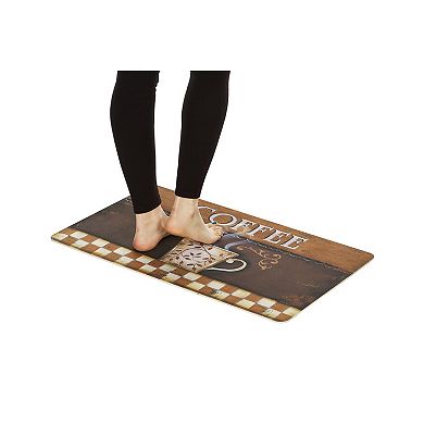 18" X 30" Vintage Coffee Cushioned Kitchen Floor Mat (2-pack)