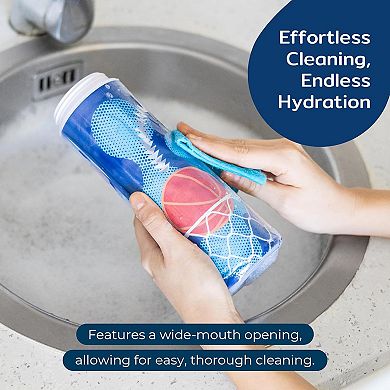 Boz 22 Oz Imprinted Insulated Sports Water Bottle With Mist Spray & Squeeze Features