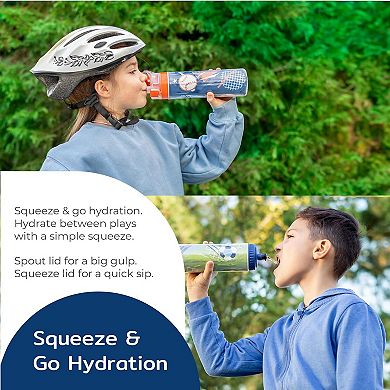 Boz 22 Oz Imprinted Insulated Sports Water Bottle With Mist Spray & Squeeze Features