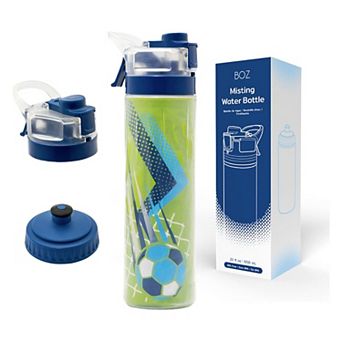 Boz 22 Oz Imprinted Insulated Sports Water Bottle With Mist Spray & Squeeze Features