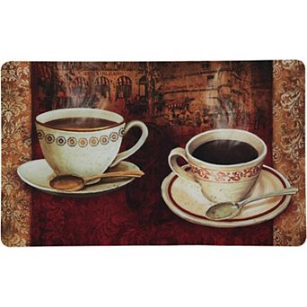 18" X 30" French Coffee Cushioned Kitchen Floor Mat (2-pack)