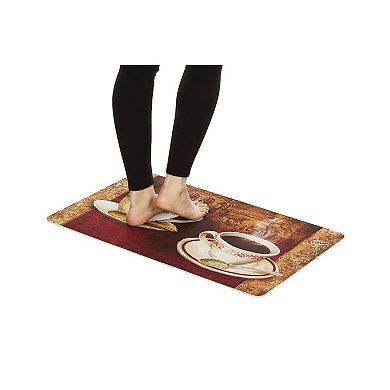 18" X 30" French Coffee Cushioned Kitchen Floor Mat (2-pack)