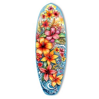 48" X 16" Surfboard Coastal Wall Art By G. Debrekht