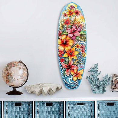 48" X 16" Surfboard Coastal Wall Art By G. Debrekht