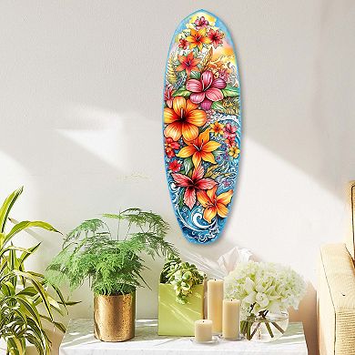 48" X 16" Surfboard Coastal Wall Art By G. Debrekht