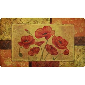 18" X 30" Jacobean Poppy Cushioned Kitchen Floor Mat (2-pack)