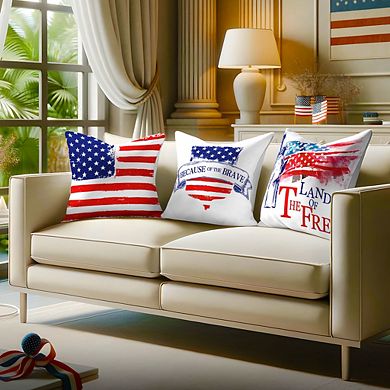 G128 18 X 18 In Patriotic Land Of Free Waterproof Pillow, Set Of 4