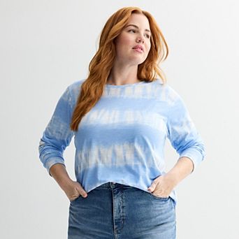 Plus Size Sonoma Goods For Life® Everyday Long Sleeve Crewneck T-Shirt