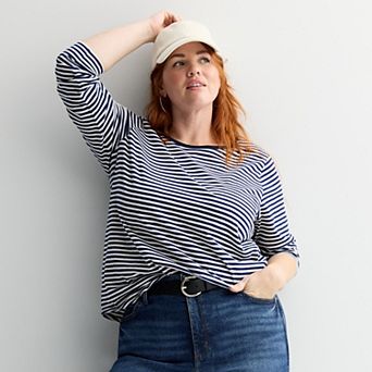 Plus Size Sonoma Goods For Life® Everyday Long Sleeve Crewneck T-Shirt