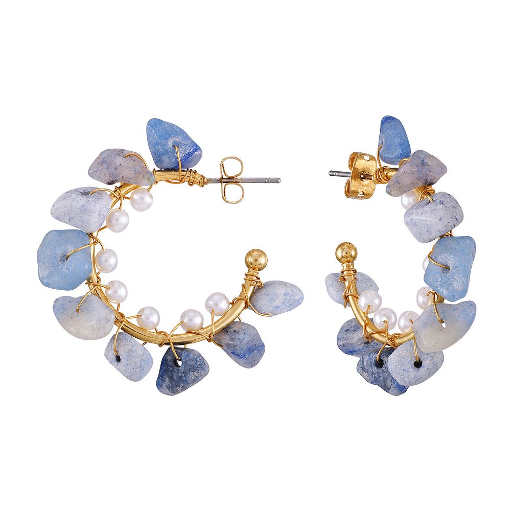Berry Medium Hoop Earrings, Ebony