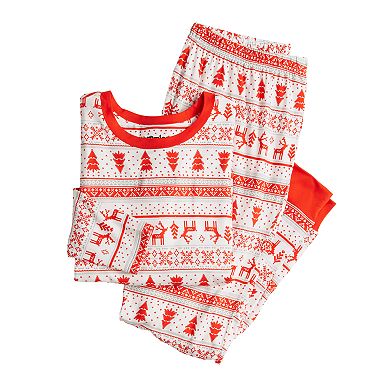 Maternity Jammies For Your Families® Candy Cane Fairisle Pajama Top & Jogger Pajama Bottoms Set