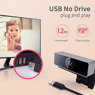 Black, Fhd 1080p Auto Focus Webcam Usb, Microphone, 60-degree Widescreen