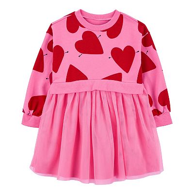 Toddler Girl Carter's Hearts All Over Long-Sleeve Dress