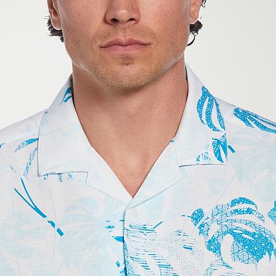 Men's Cubavera Camp Geo Tropical Print Button-Down Shirt