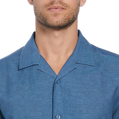 Men's Cubavera Linen Dobby Camp Button-Down Shirt
