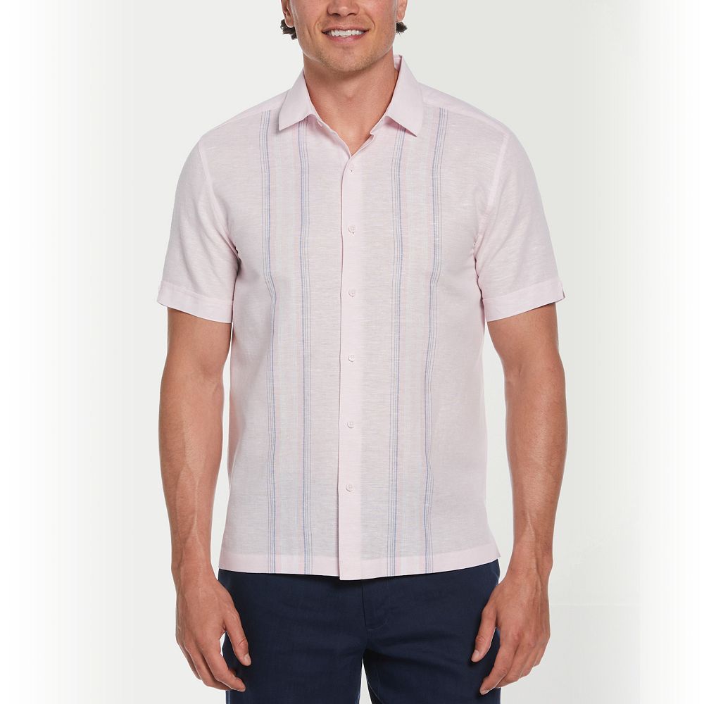 Men's Cubavera Linen Tri-Color Button-Down Shirt