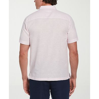 Men's Cubavera Linen Tri-Color Button-Down Shirt