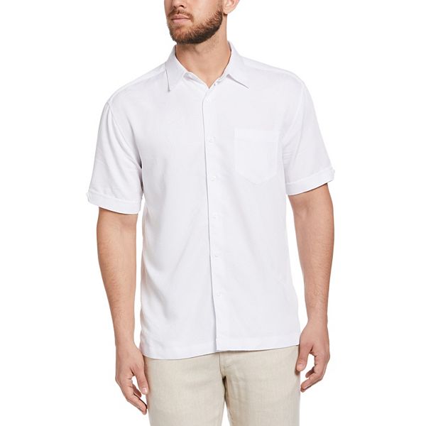 CUBAVERA Short Sleeve Open Collar Cotton x Linen Shirt Box Shirt Men's S Size cotton navy blue type Vintage Second Hand
