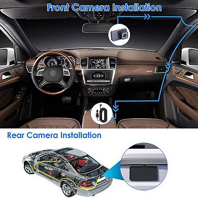 Black, 1080p Dual Lens Dash Cam Vehicle Driving Recorder With Wifi Gps G-sensor App