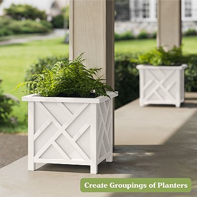 Pure Garden 15.5-in. Lattice Planter Box