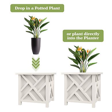 Pure Garden 15.5-in. Lattice Planter Box
