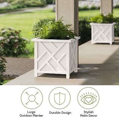 Pure Garden 15.5-in. Lattice Planter Box