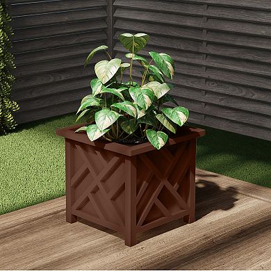 Pure Garden 14.75-in. Lattice Planter Box