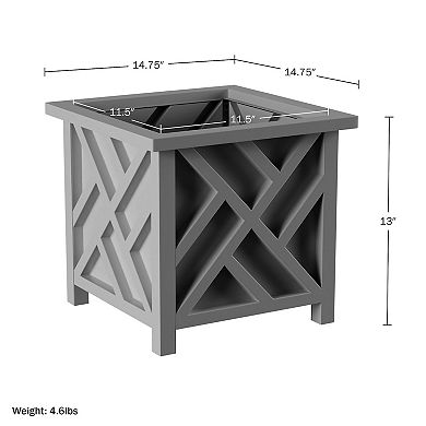 Pure Garden 14.75-in. Lattice Planter Box