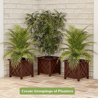 Pure Garden 14.75-in. Lattice Planter Box