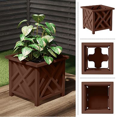 Pure Garden 14.75-in. Lattice Planter Box