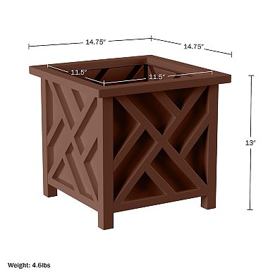 Pure Garden 14.75-in. Lattice Planter Box