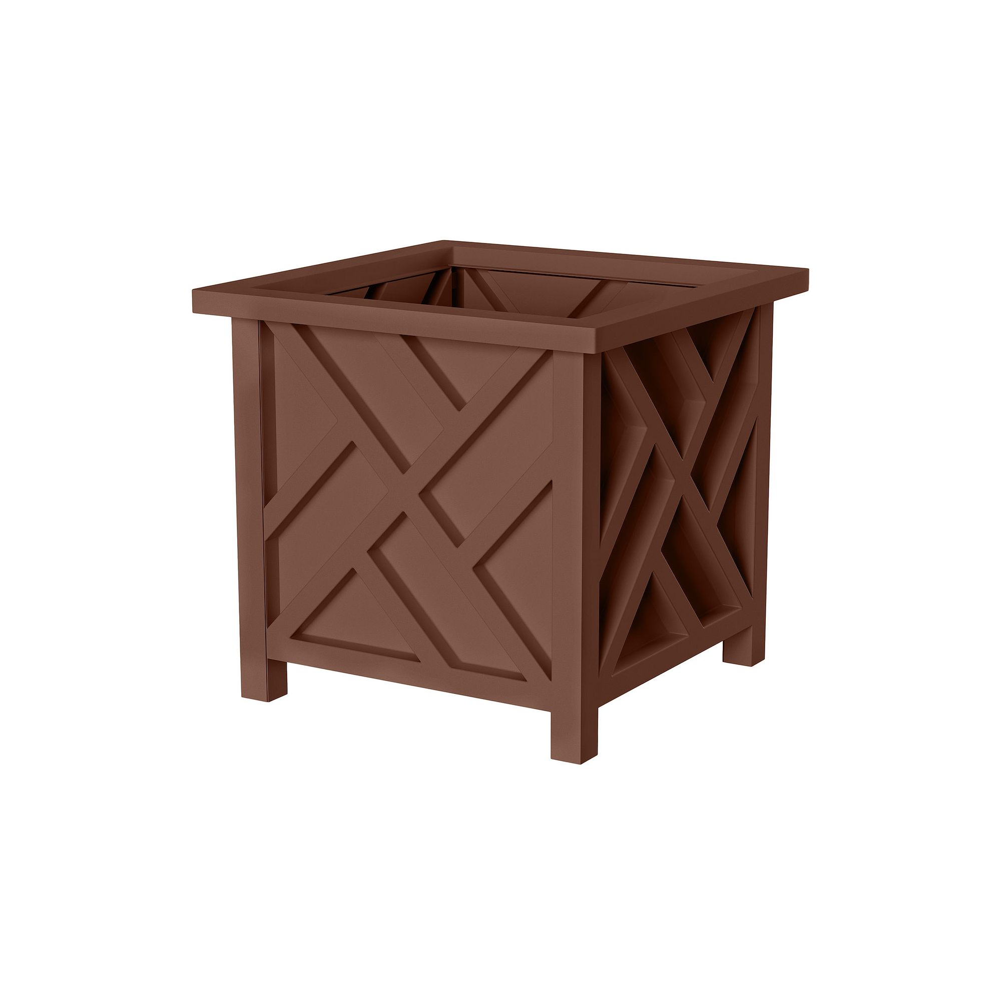 Pure Garden 14.75-in. Lattice Planter Box, Brown
