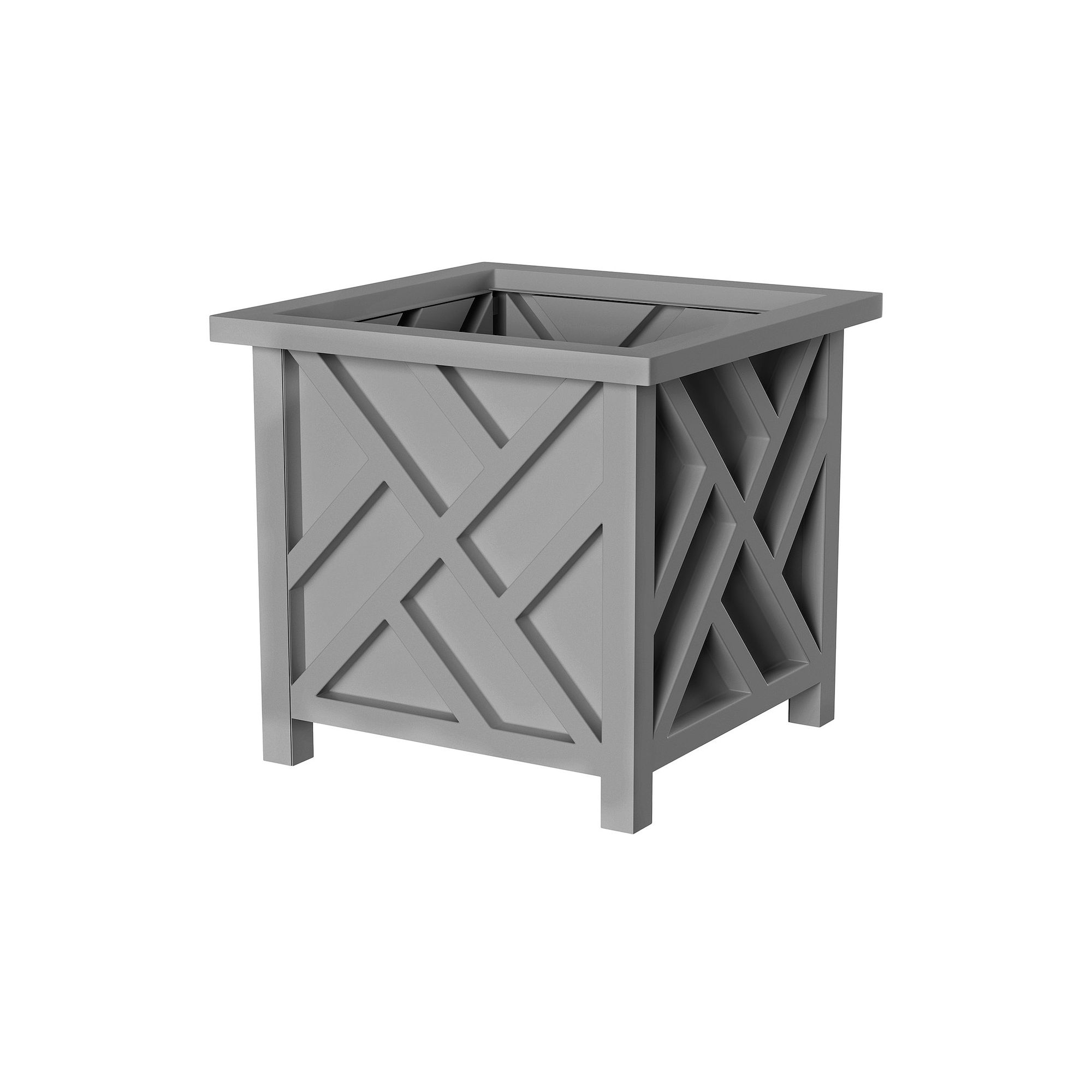 Pure Garden 14.75-in. Lattice Planter Box, Gray