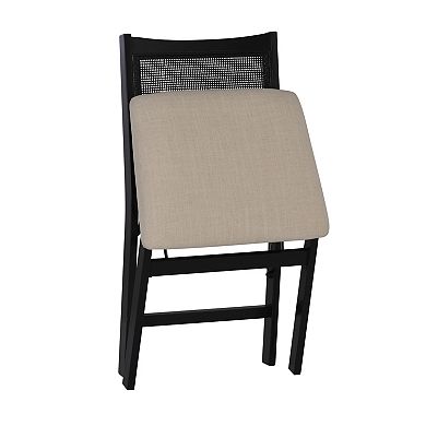 Linon Beau Cane Back Folding Chair