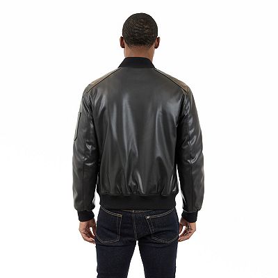 London Fog leather popular bomber jacket