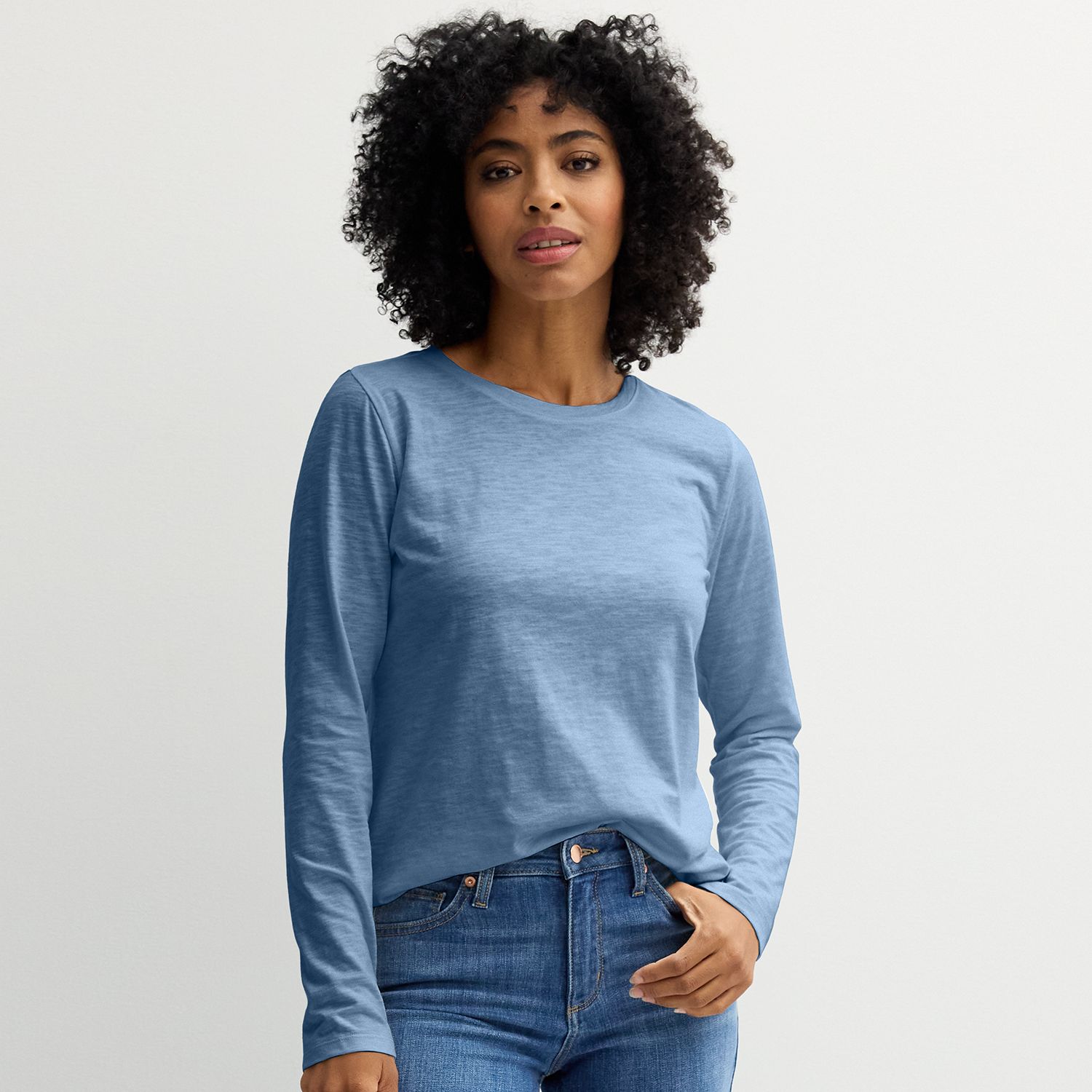 Women's Sonoma Goods For Life® Everyday Long Sleeve Crewneck Tee, image size:1500x1500