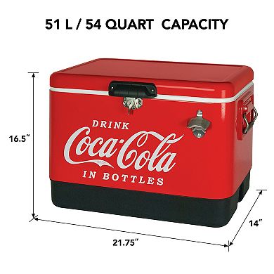 Coca-Cola Ice Chest Beverage Cooler with Bottle Opener