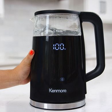 Kenmore Double-Walled Glass Digital Programmable Electric Tea-Kettle