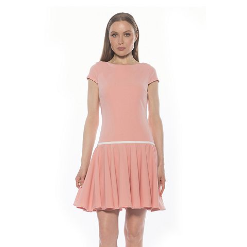 Женские платья ALEXIA Women's ALEXIA ADMOR Aoife Boatneck Cap Sleeve Dropped Waist Dress