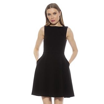 Women's ALEXIA ADMOR Ida Crewneck Fit And Flare Dress
