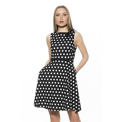 slim fit dress slacks Black Stripe Fit & Flare Mini Dress main image 1