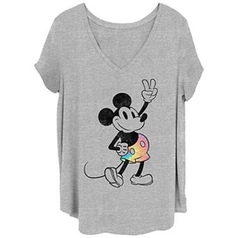 Disney's Mickey Mouse Tie Dye Shorts Juniors' Plus Graphic Tee