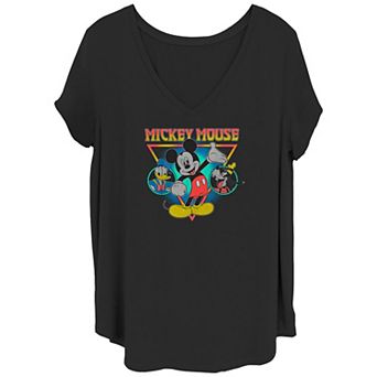 Disney's Mickey Mouse With Donald And Goofy Juniors' Plus Graphic Tee