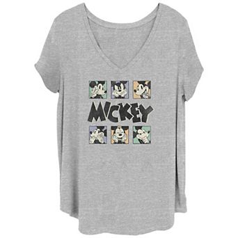 Disney's Mickey Mouse Head Portraits Juniors' Plus Graphic Tee