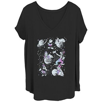 Disney's Mickey Mouse And Friends Space Gathering Juniors' Plus Graphic Tee