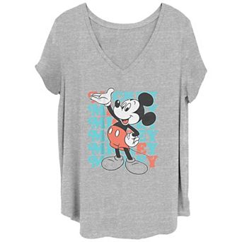Disney's Mickey Mouse Classic Name Stack Juniors' Plus Graphic Tee