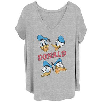 Disney's Donald Duck Happy Expressions Juniors' Plus Graphic Tee