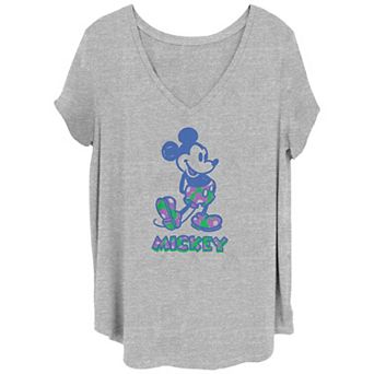 Disney's Mickey Mouse Floral Outfit Juniors' Plus Graphic Tee