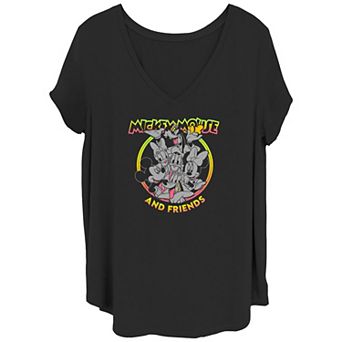 Disney's Mickey Mouse And Friends Stamp Juniors' Plus Graphic Tee